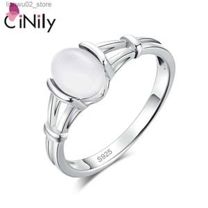 Trouwringen CiNily Witte en Blauwe Maansteen Puur Zilver Gekleurde Ring Twilight City Bella Trouwring Puur Zilver Vintage Sieraden Dames Q240315