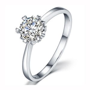 Wedding Rings Classic 925 Sterling Silver 3ct Ring Lab Diamond Ronde Briljant gesneden sieraden trouwring verloving Snowflake Style 220829