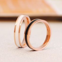 Wedding Rings Classic Black White Ceramic Titanium Steel Lovers Simple Finger for Women/Men Cubic Engagement Ringwedding