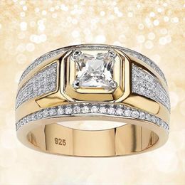 Anillos de boda Clásico para hombre Negocios Dominante Compromiso para hombres Aniversario Banquete Lujo Novio Joyería