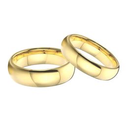 Trouwringen Klassiek Effen Gouden Tungsten Carbide Vingerring Voor Hem En Haar Verjaardagsband Paar Voor Mannen Dames4976184