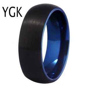 Anillos de boda Anillo clásico para mujer Anillos negros azules de tungsteno Joyería con grabado personalizado Anillo de aniversario de compromiso de boda Anillo de fiesta 231124