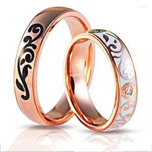 Wedding Rings Classic Rose Gold CepLated Couple Ring Groom Bruidal Bnad Anniversary Engagement Valentijnsdag Geschenken Liefhebbers Sieraden