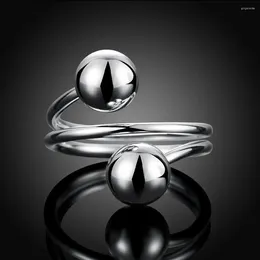 Bagues de mariage couleur argent balle fin pour femmes de la mode de la mode des bijoux de bijoux de bijoux de couples de couple taille 8