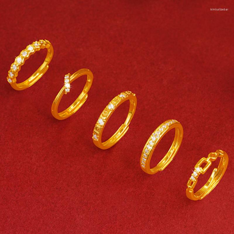Anéis de casamento de cobre minúsculo de luxo noivado de zircão cúbico nupcial casamento para mulheres homens delicados anel de dedo jóias