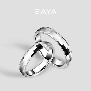 Anillos de boda Pareja Anillos de carburo de tungsteno para hombres y mujeres Joyería romántica facetada Regalo Alianza de boda Nombre grabado personalizado 231204