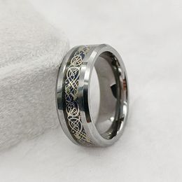 Trouwringen Koppels Fijne Sieraden Real Tungsten Carbide Ring Mannelijke Hoge Kwaliteit Kleur Blue Dragon Voor Mannen En Vrouwen
