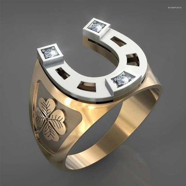 Anillos de boda creativo oro dos tonos tallado flor pétalo metal para hombres mujeres vintage hip hop punk fiesta joyería regalo al por mayor