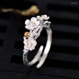 Wedding Rings Creatieve stijl Boho Flower For Women Men Verstelbare Ring Fashion Charm Sieraden Groothandel 2023