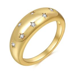 Anneaux de mariage Cremo à la mode forme d'étoile pour les femmes couleur or cubique zircone femme anneau accessoires Jewelry270n
