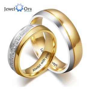 Anneaux de mariage Nom personnalisé Scouving Engagement Ring Mens Couple personnalisé avec Zirconia Anniversaire Gift Q240511
