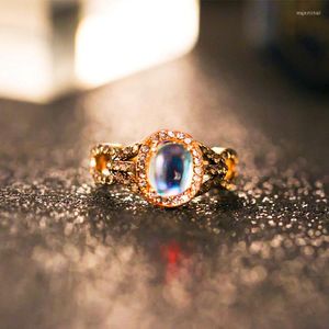 Trouwringen Leuke Vrouwelijke Eenvoudige Opaal Een Ring Charm Geel Goud Kleur Voor Vrouwen Luxe Bruid Zirkoon Stone Engagement