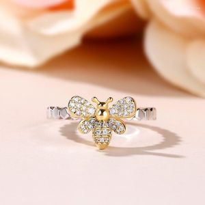 Anneaux de mariage mignon petite abeille dorée mince pour femme Simple charme fête doigt femme Chic délicat insecte bijoux délicats