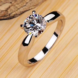 Anneaux de mariage D VVS1 1ct Belle bague fil 925 Sterling Silver Diamond ring. Promotion spéciale 230803