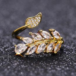 Anneaux De Mariage Délicat Chic Bague Ouverte Réglable Femme Brillant Cristal Bijoux Pour Soirée De Fiançailles Design Exquis Style Moderne CadeauWeddi