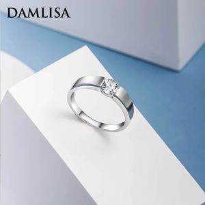 Trouwringen DAMLISA 1 Karaat VVS1 Paar Ring voor Vrouwen Mannen 925 Sterling Sliver Diamond Wedding Engagement Promise Ring 231027