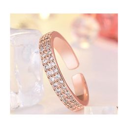 Wedding Rings Delicaat Fashion Crystal For Women Simple Type Opening Verstelbaar Elegant Modern Creative Party Sieraden Gift 3561 Q2 D DH19M