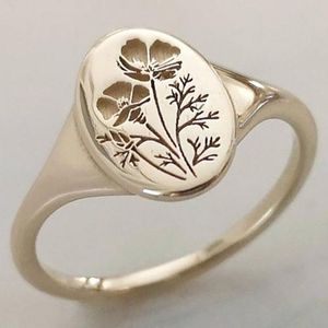 Anneaux de mariage délicat ovale fleurs sauvages anneau délicat classique et exquis motif imprimé fleur de marguerite florale pour les femmes couronne sculptée à la main