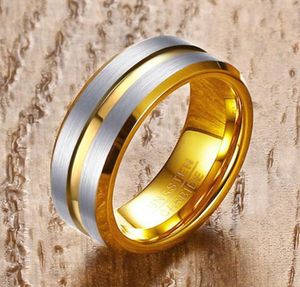 Wedding Rings Design Tungsten for Men Goldcolor Fashion Men39s sieraden Blue Male vriendje Anniversary Gift Support Engrave 8M3359448