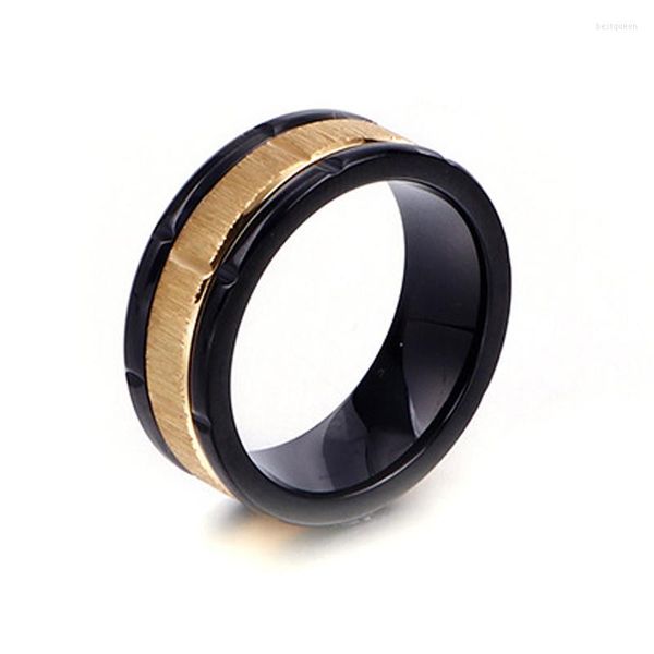 Anillos de boda diseñador bandas giratorias anillo de titanio para hombres y mujeres de acero inoxidable dedo de 8 mm fit USA Diseño