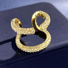 Anneaux de mariage Designer Womens Jewelry Ring Wit Diamonds Fashion Mens Jewelrys Rings V Or 18k Bonne Qualité Largeur 1.8cm