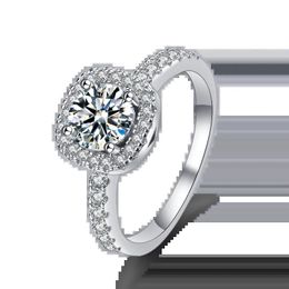 Trouwringen Diamanten Ring 18 k goud 925 Zilver Verloving Klassiek Dames Cadeau Maat 1 5 2 3 5 Karaat 231005