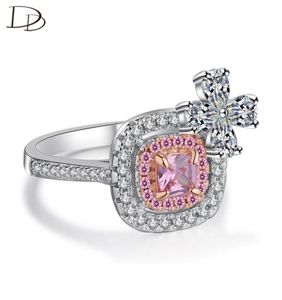 Trouwringen Dodo Unieke vlinderdas Pink Zirkonia Betrokkenheid voor vrouwen Silvery Fine Jewelry Crystal Anel JZ2279218647