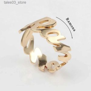 Anillos de boda DODOAI Anillo de nombre personalizado Hombres y mujeres personalizados Anillo familiar Acero inoxidable Exquisita joyería minimalista El mejor regalo para ella Q231120