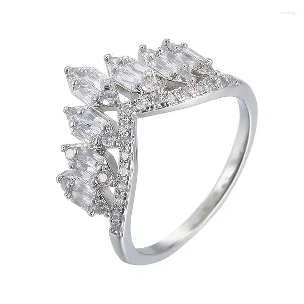 Anneaux de mariage Drlove Crown Design Cubic Zirconia Ring For Women Fashion Bands Bands Bridal Party State Bijoux Drop Ship