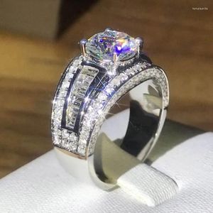 Anneaux de mariage DRlove magnifique large femme avec brillant zircon cubique luxe mode bague de mariage dames bijoux livraison directe