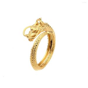 Anneaux de mariage dubaï éthiopien africain fiançailles mariée mariés or Dragon réglable taille libre femmes hommes unisexe main bijoux