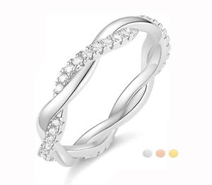 ANNALES DE MARIAGE EAMTI FEMMES ETERNITY RING ED ROPE COPPER CUBIC Zirconia Engagement Band Taille 5 à 113333426