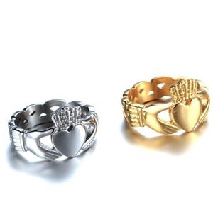 Trouwringen Elegante Mode Ierse Liefdesverhaal Goud Kleur Hart Claddagh Kroon Paar Ring Dames Valentijnsdag Sieraden Cadeau 230710
