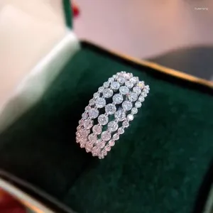Anneaux de mariage Elegant Ring CZ Silver Color Engagement pour les femmes Génér