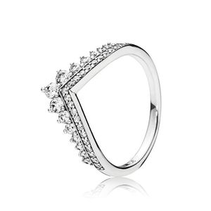 Wedding Rings verlovingsringset voor bruiloft 925 Sterling Silver Women Girls Crown Promise Diamond Princess Wish