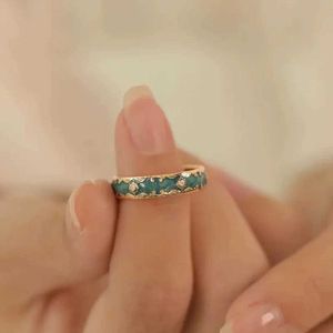 Wedding Rings Exquisite Design Green Email Rings retro esthetiek goud kleur metaal emaille procespatroon ringen sieraden