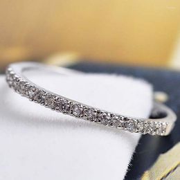 Anneaux de mariage exquis dames bijoux mode argent plaqué Zircon bague fiançailles anniversaire taille US 5-11