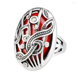 Trouwringen mode boho plata kleur sieraden punk anillo muzika anel masculin vintage bague femme kpop medusa