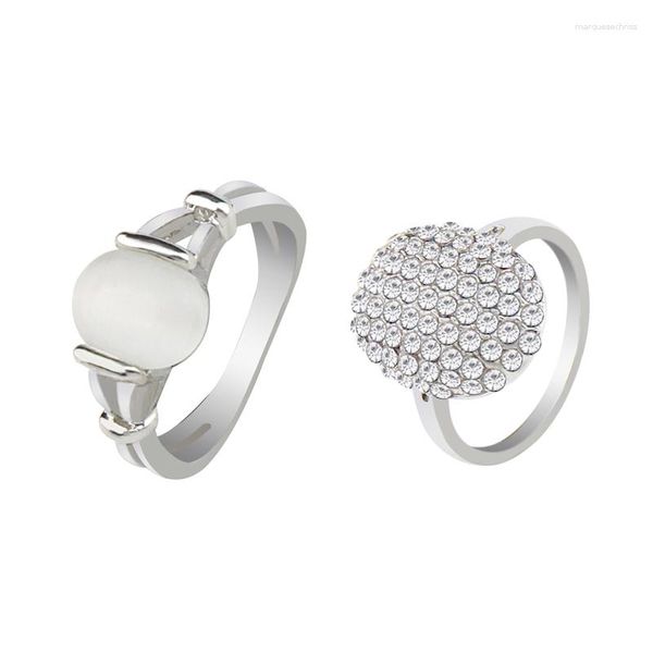 Anillos de boda Moda Encanto Bella Anillo de cristal Compromiso para mujer Lady Vale Película Joyería Tamaño 7-12