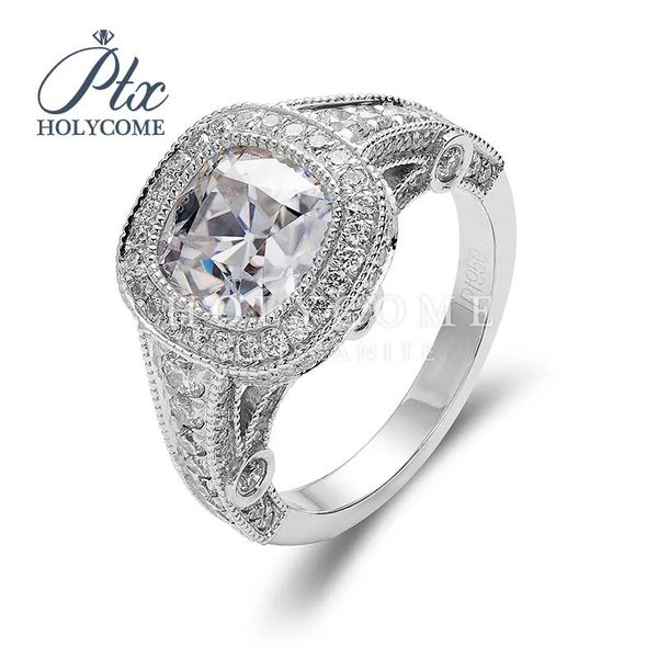 Fedi nuziali Moda personalizzata vecchia miniera tagliata a forma di cuscino anelli di diamanti per orecchini da donna collana braccialetto kolczyki 231025