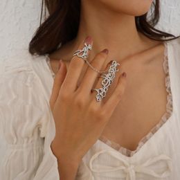 Trouwringen Mode Vinger Ring Voor Vrouwen Bohemian Light Luxe Siamese Rhinestoneswedding Bridal Joint Crystal Bague Femme 2023