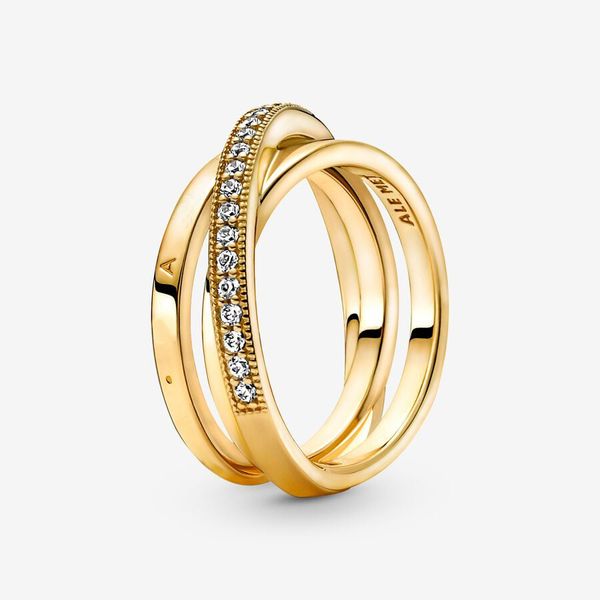 Anneaux de mariage Mode Bijoux de haute qualité pour les femmes Bague de fiançailles pour les femmes DIY fit Pandora Celestial Blue Sparkling Moon Ring