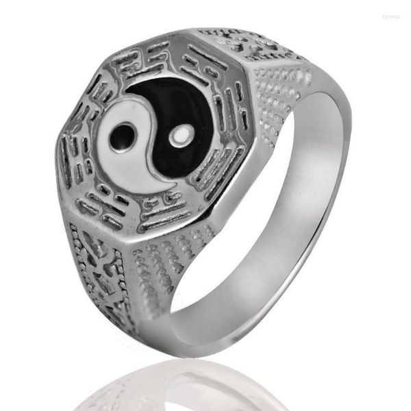 Anneaux de mariage bijoux de mode acier inoxydable Yin et Yang anneau de potins hommes à la mode Simple Punk cadeau