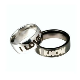 Wedding Rings Fashion Love Titanium Steel I You Know Ring Ringless Jewelry for Women Accesories Paar Love's Gift