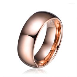 Anneaux de mariage mode pur tungstène 8 MM de large or Rose RRngs pour femmes hommes bijoux grande taille 7 à 13