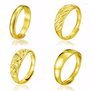 Wedding Rings Fashion Vietnam Sand Gold Poled Ring Simple Opening Gymbos Globey voor mannen en vrouwen sieraden