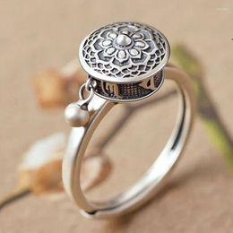 Wedding Rings modieuze vintage sutra spinning buis ring minnaar met zes woord van waarheid overdracht rode agaat verstelbare opening