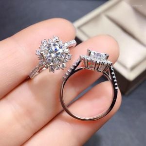 Wedding Rings Fine Jewelry Luxury Snowflake Open Inlay Eight Hart Arrow Dazzling Zirkon For Women Charm Engagement Party