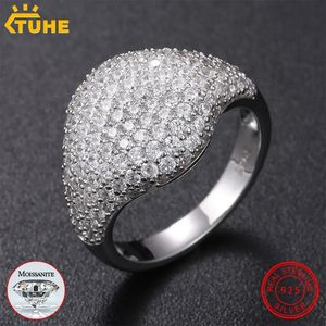 Anneaux de mariage bijoux fins VVS1 avec certificat pour femmes S925 argent classique fille bague de luxe 231129