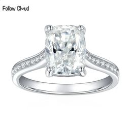 Trouwringen Follow Cloud 7x9mm Rechthoek 3 Karaat Ring 925 Sterling Zilveren Diamanten Trouwring voor Vrouwen Bruiloft Party231118